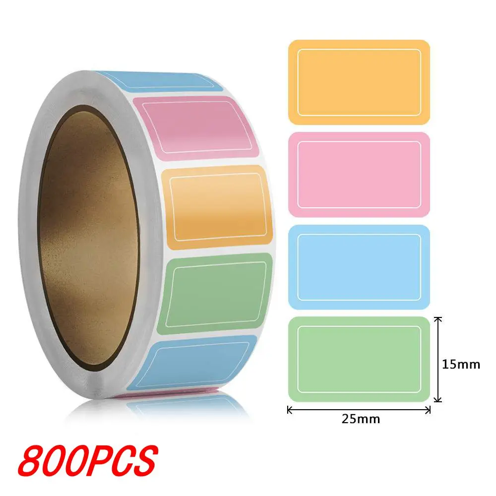800 stuks stickers kleurrijke labelstickers waterdicht zelfklevend logo handgeschreven naam naamstickers indexstickers
