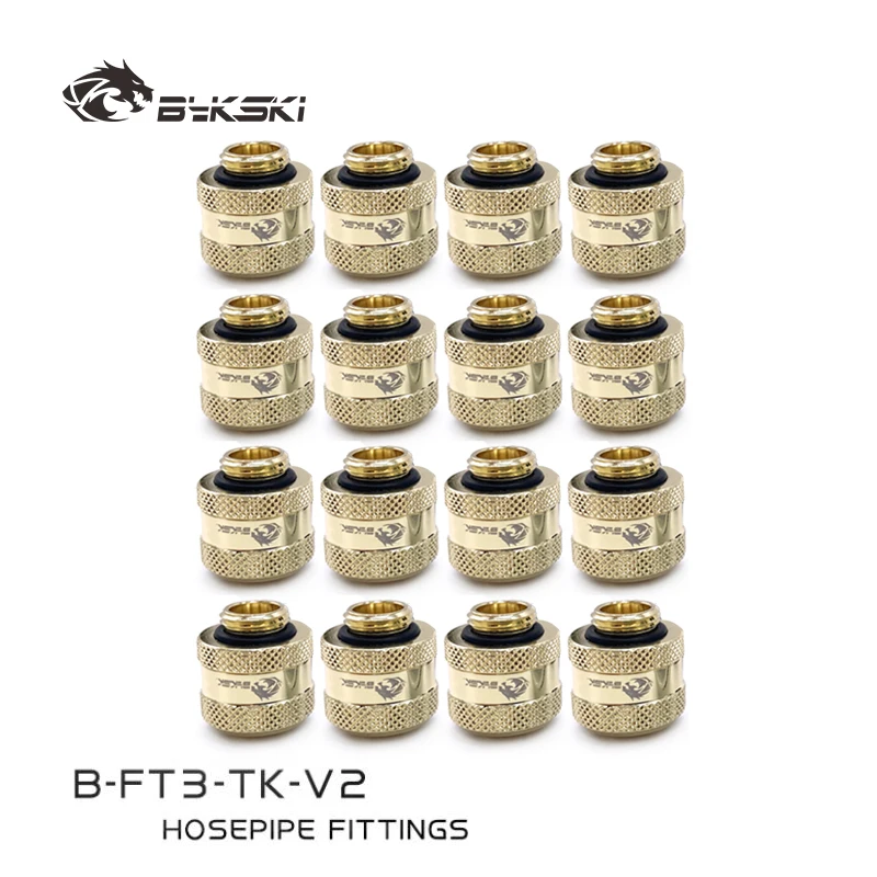 Bykski B-FT3-TK-V2,12/16pcs/Lot G1/4'' Hose Fitting for ID 10mm + OD 13mm Pipe/ ID10mm + OD16mm Soft Tube / Hand Brass Connector