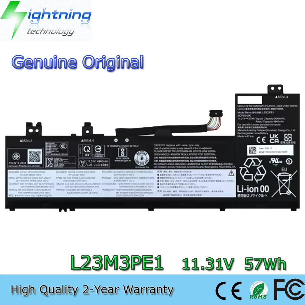 

Оригинальный аккумулятор для ноутбука L23C3PE1 L23M3PE1 L23D3PE1 11,31 В 57 Втч для Lenovo IdeaPad 5 2-в-1 14AHP9 83DR 16AHP9 83DS