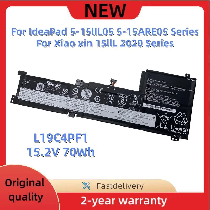 L19C4PF1 L19L4PF1 L19M4PF1 Laptop Battery For Lenovo IdeaPad 5-15IIL05 5-15ARE05 Series 5B10W86948 5B10W86940 L19M3PF6 L19L3PF2