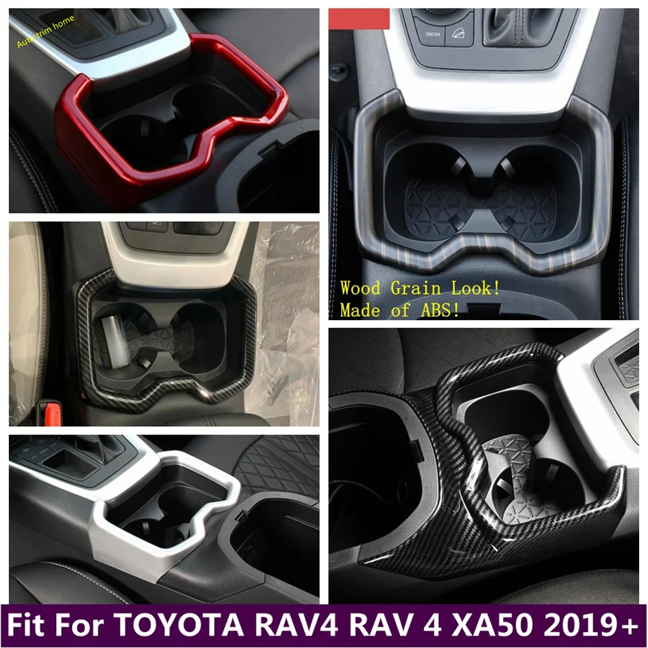 

Car Front Row Water Cup Bottle Holder Trim Cover Decoration Frame Accessories Fit For Toyota RAV4 2019 - 2024 RAV 4 XA50 Hybrid