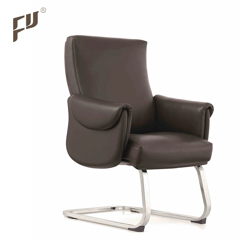 FURICCO Commerical Office Furniture Swivel Genuine Leather Staff Chair VIP Room Visitor Chair