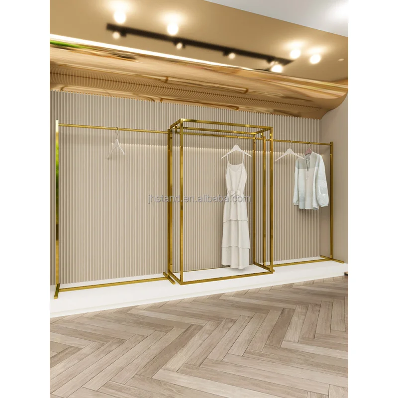 customized.Factory Custom Garment Clothes Stand & Shoes Racks Store Multi-function Clothing Display Shelves Retail With