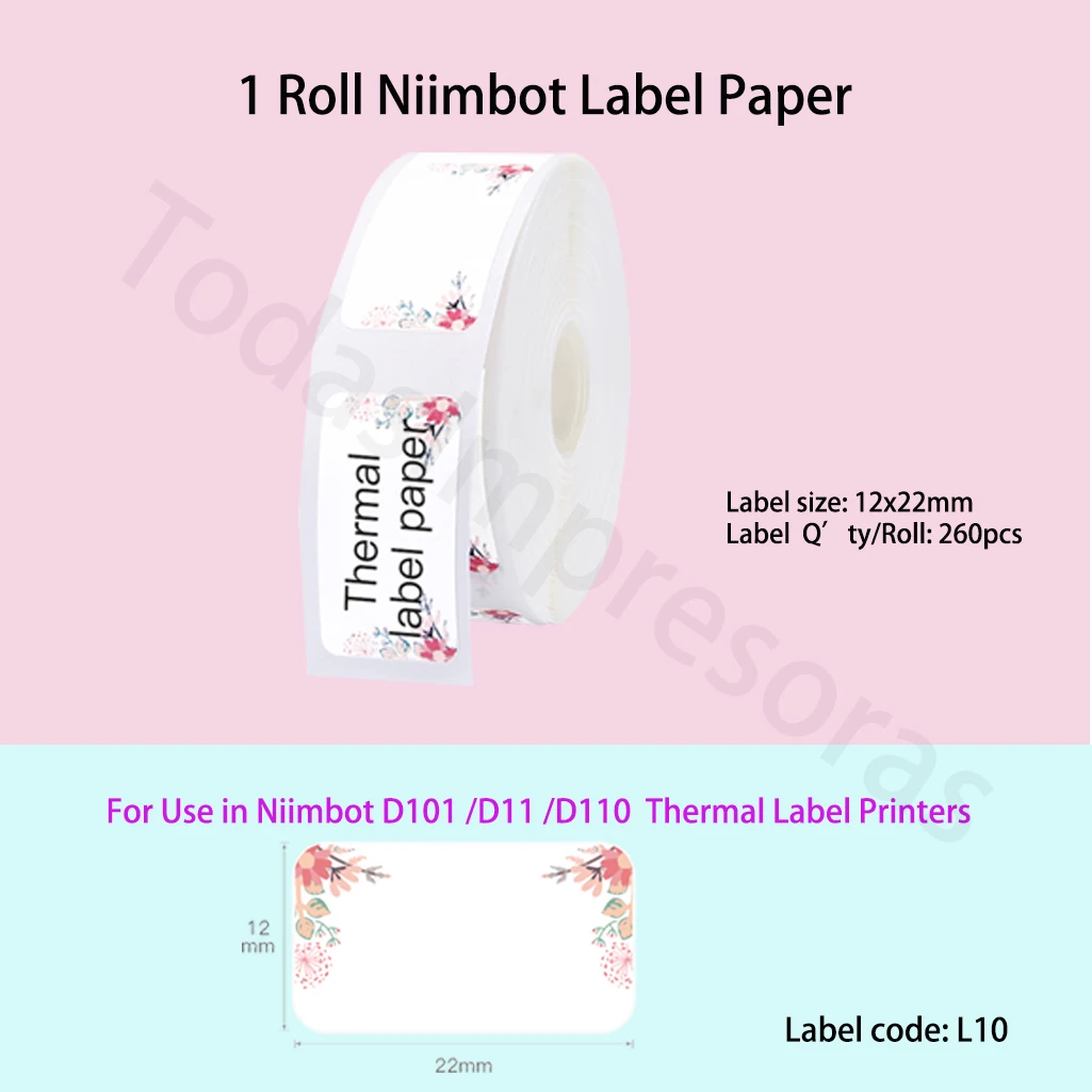 Niimbot D110 D11 D101 H1S Printing Label Waterproof Anti-Oil Tear-Resistant Price Label Pure Color Scratch-Resistant Label Paper