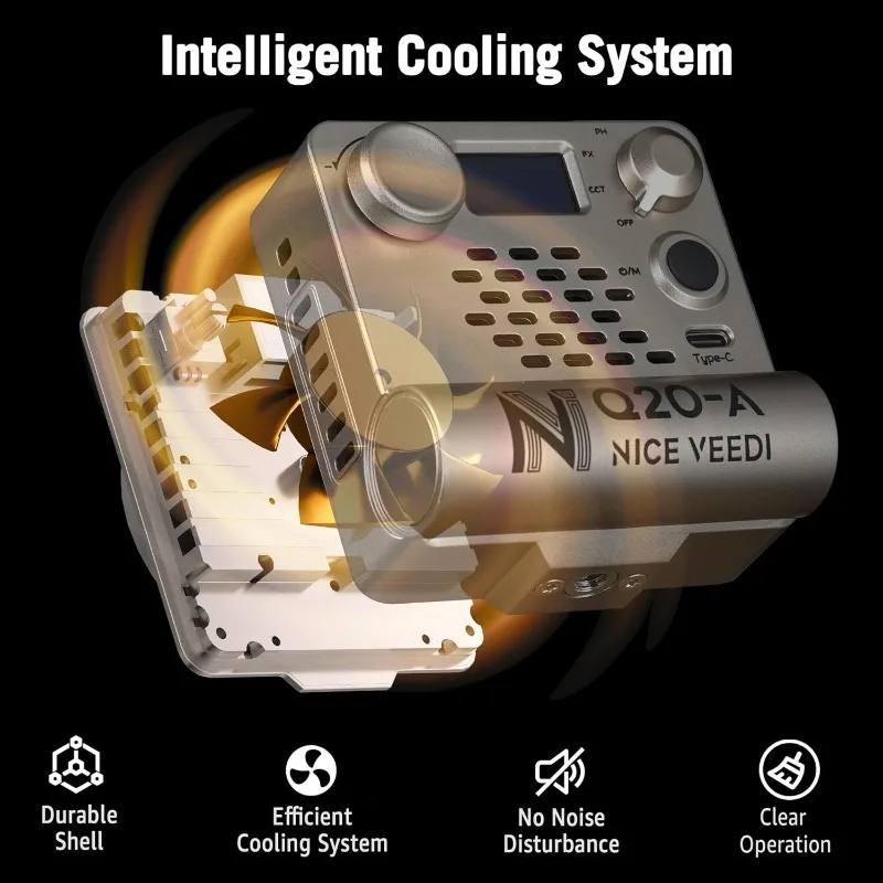 NiceVeedi Pocket RGB Vlogging Light, Portable Bi-Color Handheld Light, 2700K-6500K, CRI 95+, 12 Effects, 5000mAh Battery