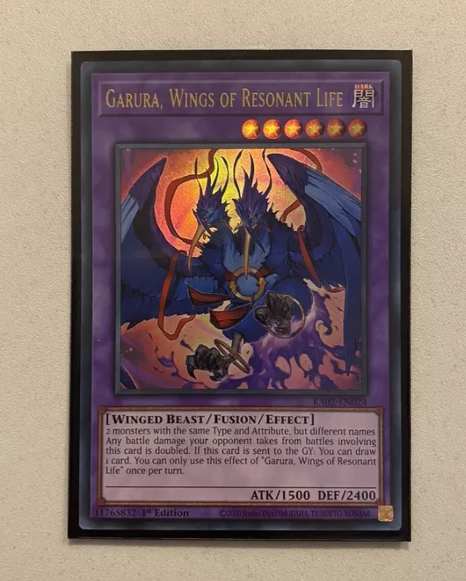 Yugioh KONAMI TCG RA02-EN024 Garura, Wings of Resonant Life Ultra Rare English 1st Edition Collection Mint Card