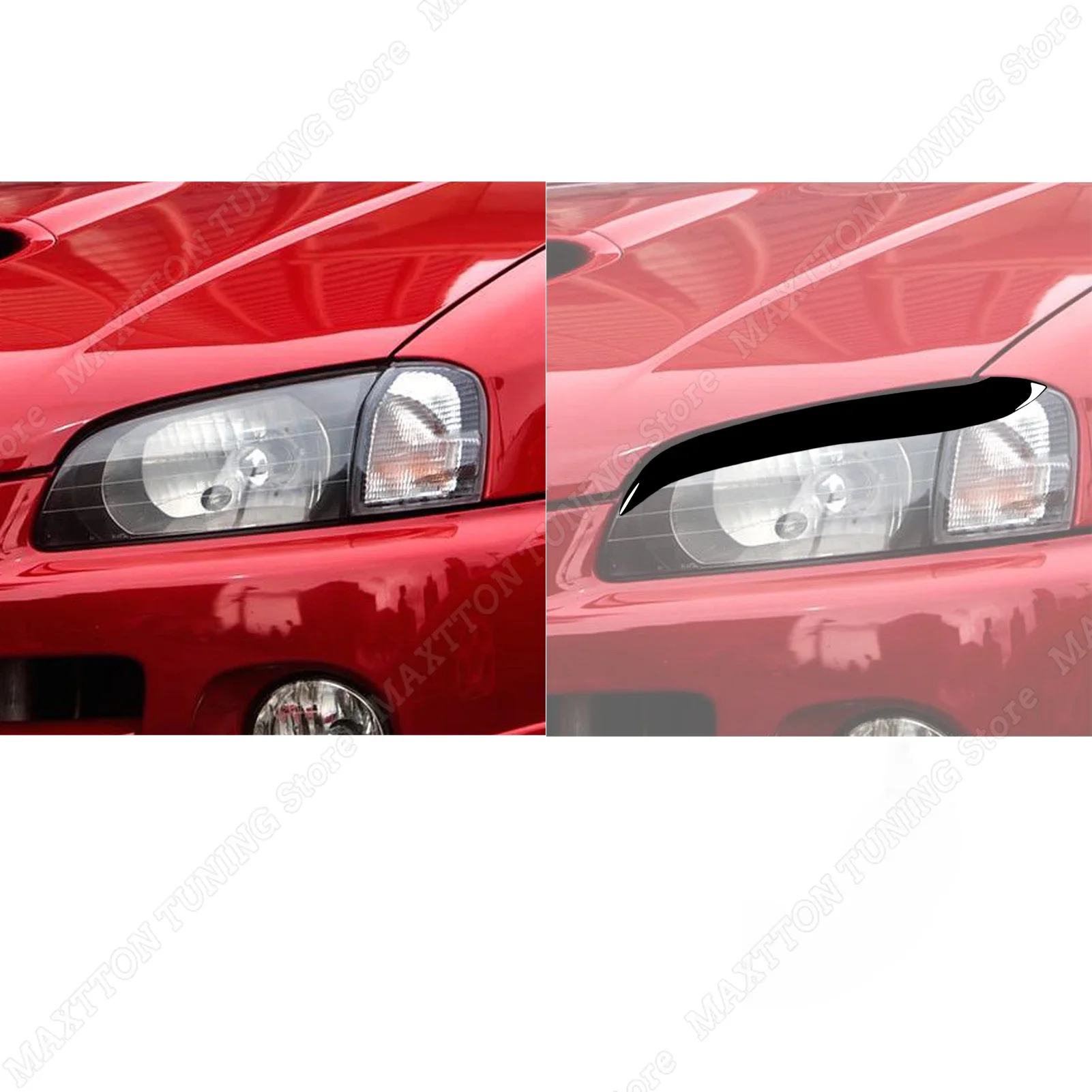 2Pcs For Toyota EP91 1996 1997 1998 1999 Car Headlight Eyebrow Eyelids Trim Cover Gloss Black Stickers Protector Accessories