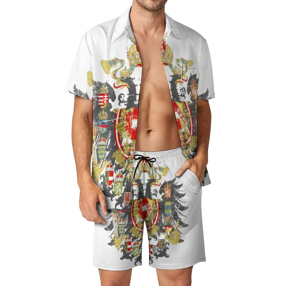 

Мужской пляжный костюм с австрийским флагом империй, комплект из 2 предметов, высококачественный креативный выходной европейский размер