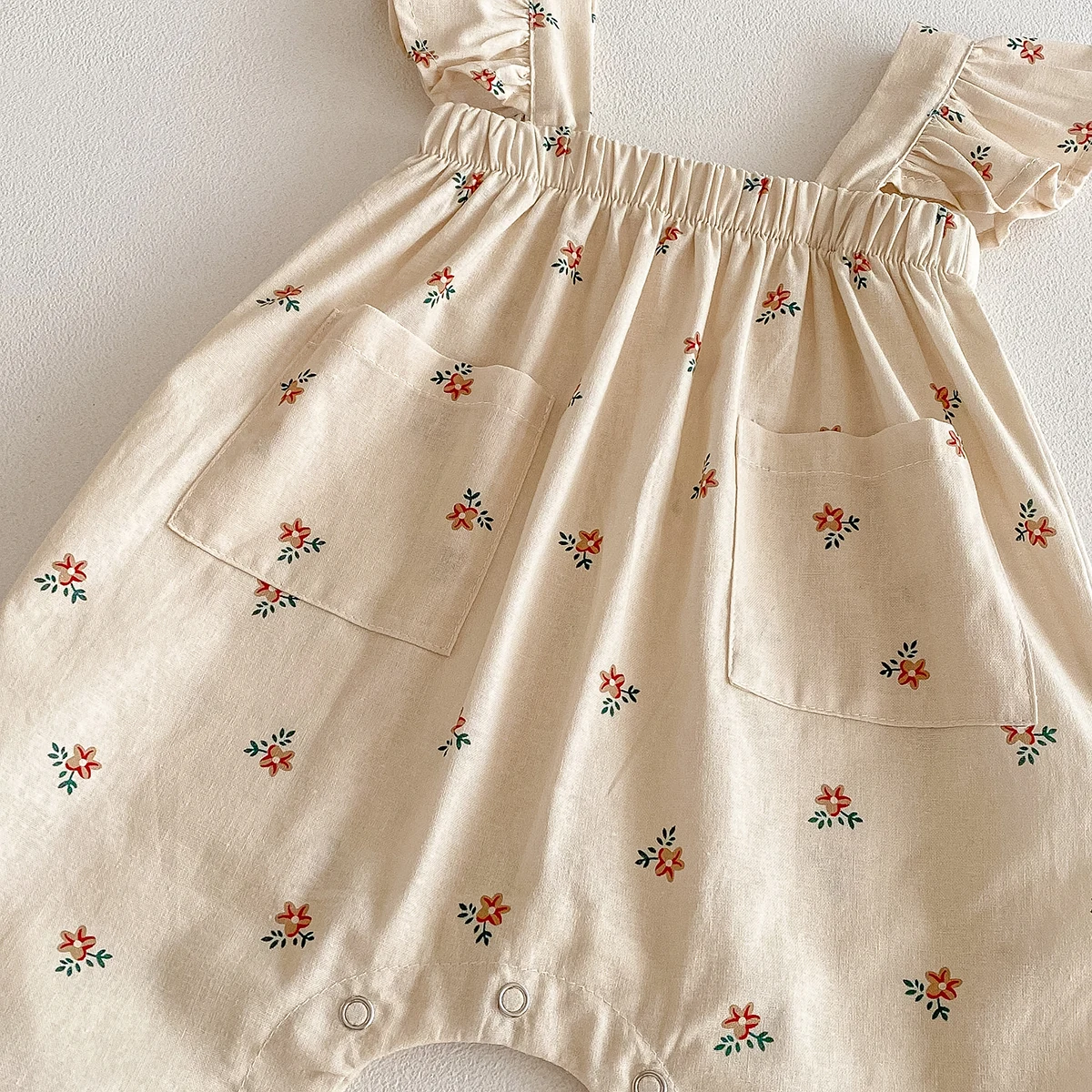 Baby Girls Jumpsuit Spring Summer Ruffles Lace Flroal Bodysuit for Toddler Clothing Elegant Kids Overalls Little Girls Rompers