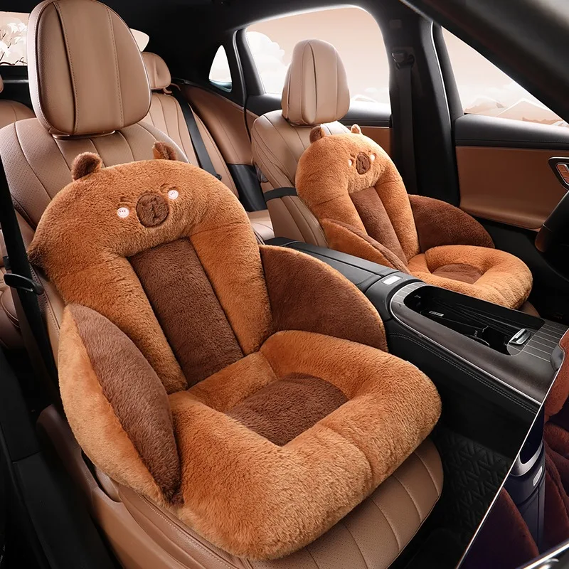 

Cute cartoon design car seat cushion soft plush with thickened padding for office home and car use Easy installation