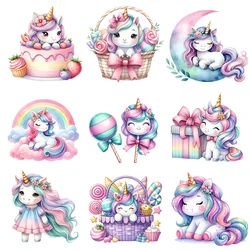 ﻿lovely Unicorn dtf Heat Transfer iron on traVnsfer for clothing Iron On Patches For Clothing Thermal for Clothing