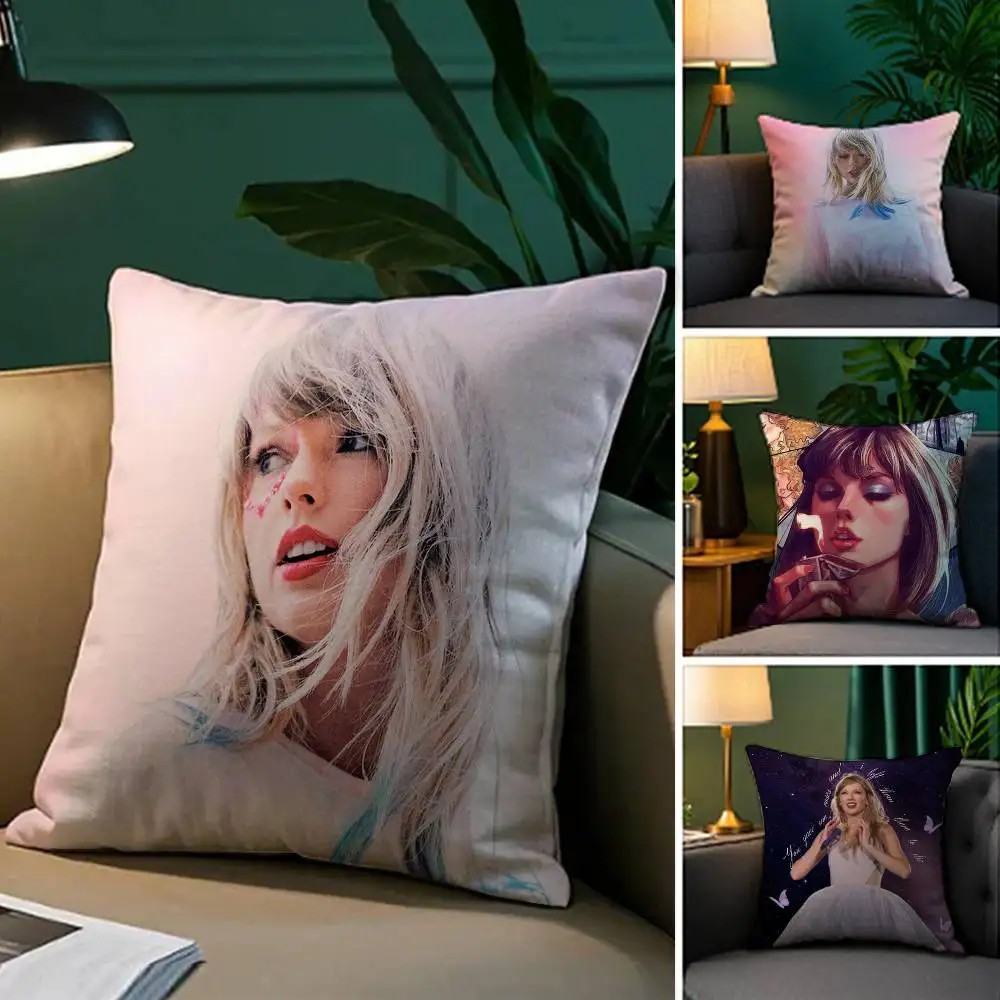 T-TaylorS-TTPD-S-SwiftS Funda de almohada acogedora funda de almohada de felpa impresa de doble cara - Regalo para el hogar para decoración del dormitorio