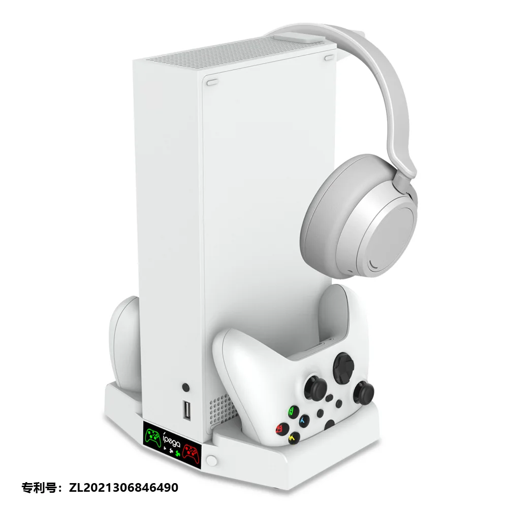 XBS011 لسلسلة XBOX S محطة شاحن وحدة تحكم مزدوجة حامل عمودي حامل مروحة التبريد شاحن لوحدة التحكم Xbox ONE/S