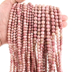 Natural Rhodochrosite Stone Round Loose Gemstone Beads for Jewelry Making DIY Bracelet Necklace Handmade