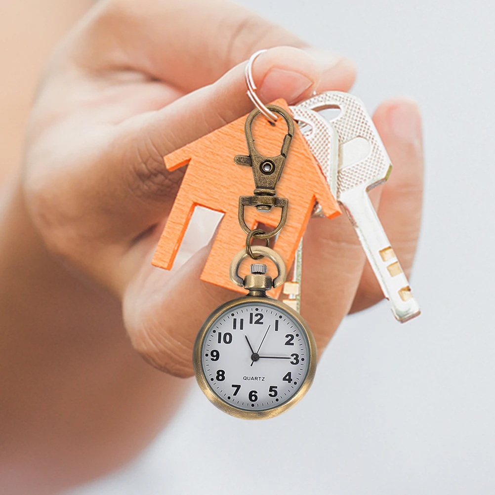 

2Pcs Fashionable Nurse Pocket Watch Keychain With Distinctive Dials For Easy Viewing