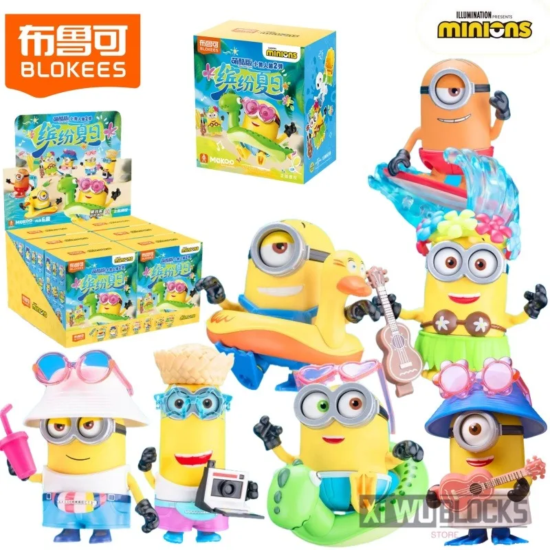 

Blokees Block Man Minions CARL STUART Cute Cool Edition KEVIN BOB Mobile Celebration Colorful Assembly Toy Model Ornament Gift