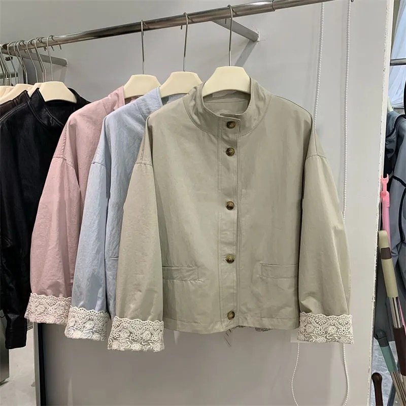 

Korean Style Solid Color Women's Coat Loose High Street Spring Bomber Jacket Coat Women’s Fashion Clothing