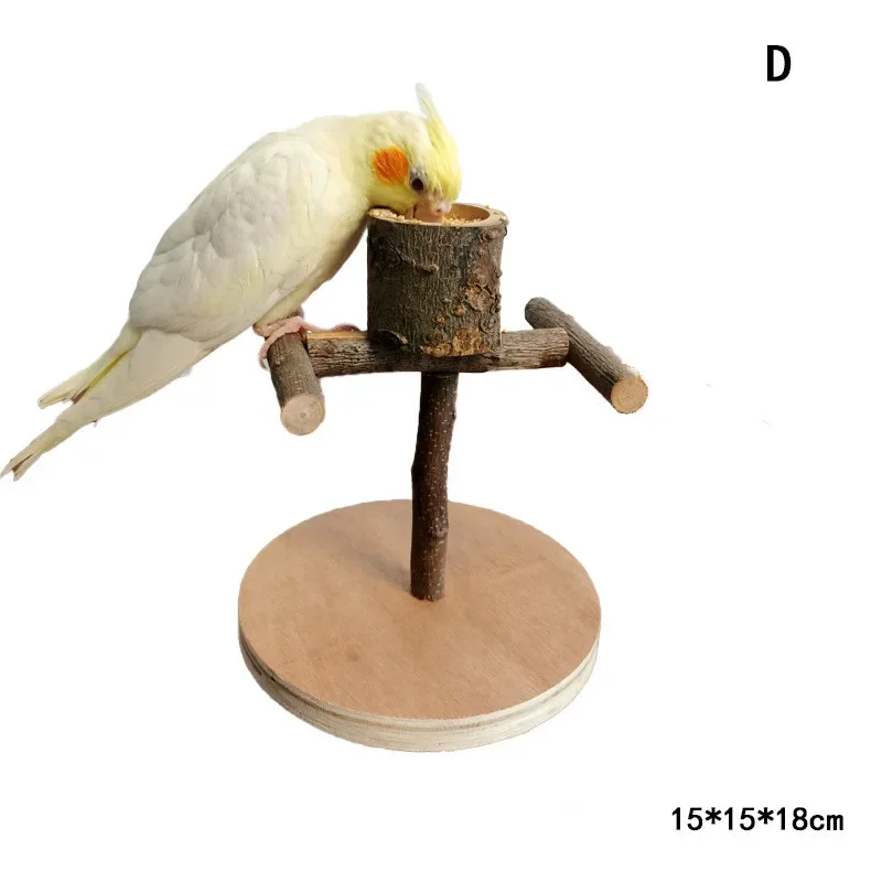 Solid Wood Parrot Stand Training Bird Stand Parrot Toy Wooden Pole Ladder Game Small Pet Interactive Amusement Park Desktop