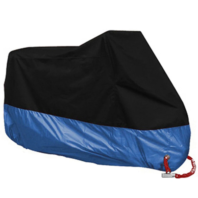 190T Zwart Blauw Ontwerp Waterdichte Motorhoezen Motoren Stof Regen Sneeuw UV Protector Cover Binnen Buiten M L XL XXL XXXL 4XL - afbeelding 1