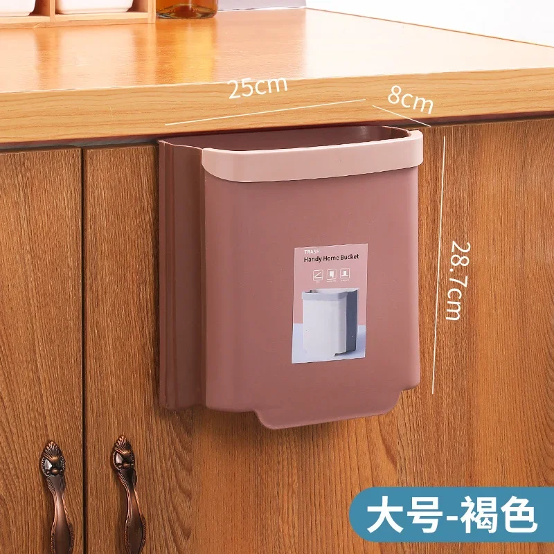 Folding Waste Bins Kitchen Garbage Bin, Foldable Car Trash Can, Wall Mounted Trashcan for Bathroom, Toilet Waste Storage Bucket