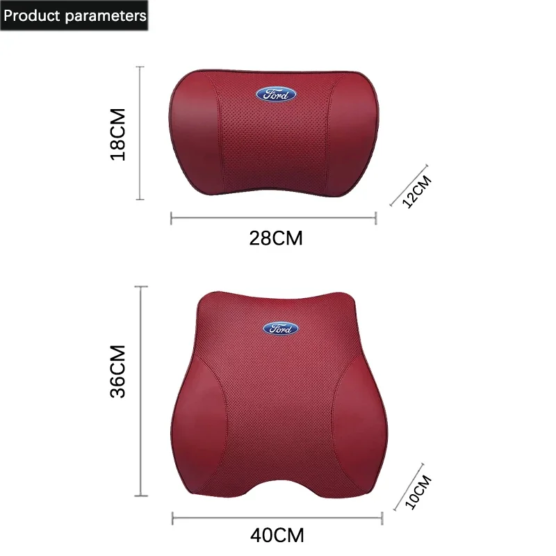 Car Waist Support Pillow Headrest Neck for Ford Motor Mustang Sport Ranger Kuga Mondeo Transit Explorer Tierra Ecosport Escape