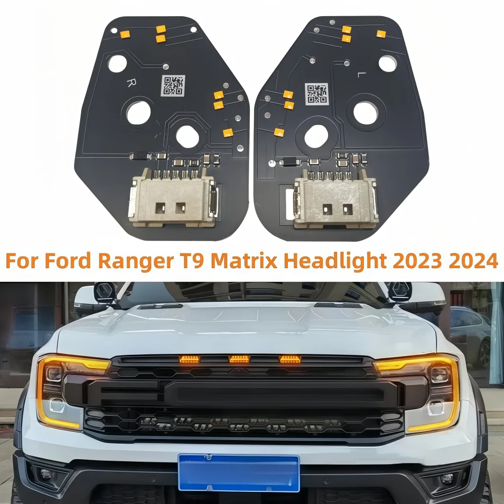 

LED DRL Chips For Ford Ranger T9 2023 2024 Matrix Headlight Daytime Running Light Turn Signal Module Lightsource Car Light Amber