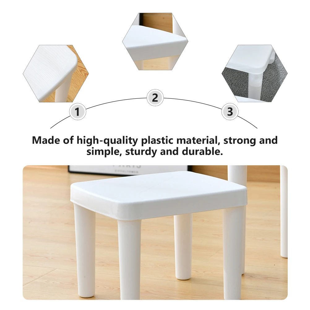 1Pcs Footstool Non-Slip Low Stool Small Size Household Bathroom Anti-Skid Square Stool Comfortable Safe for