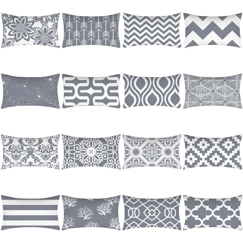 

Modern Classic Geometric Grey Cushion 30X50 Datura Sofa Living Room Home Decoration Pillow Case Throw