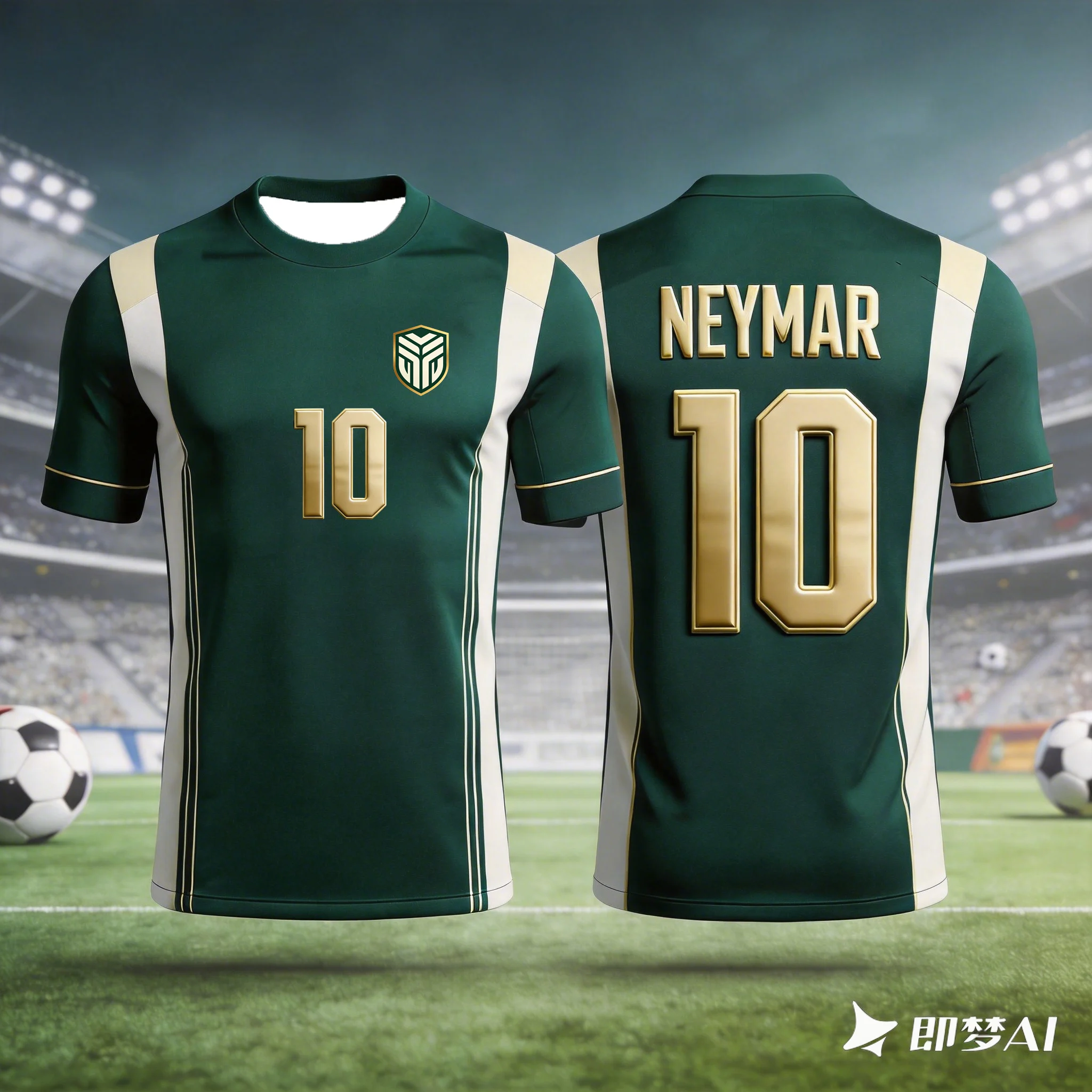 

Kids Brazil Soccer T-Shirt Neymar #10 Gold Print Color Block Breathable Quick Dry Training Tee Fan Sport Top Men Women