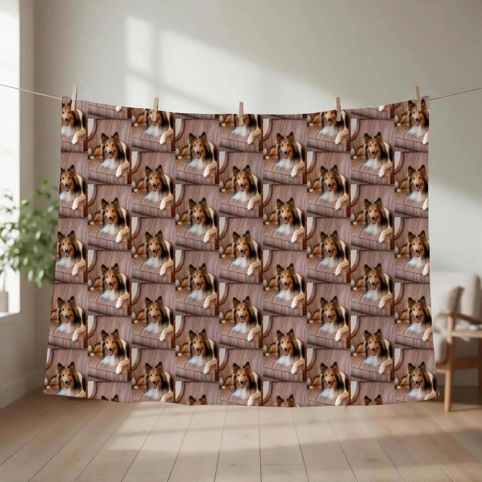 New Cute Sheltie dog resting Throw Blanket couch cozy soft plush fuzzy picnic outdoor blanket