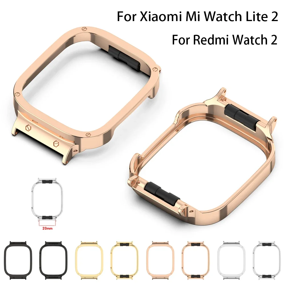 

Metal Case Cover For Xiaomi Mi Watch Lite 2 / Redmi Watch 2 Frame Smart Watch Protective Accessories Connect 20mm Width Strap