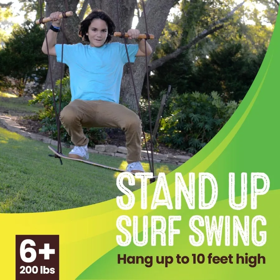 TreeSkate Skateboard Swing Outdoor Stand Up Surf Swing biedt plaats aan maximaal 200 lbs vanaf 6 jaar Verstelbare handgrepen Griptape O