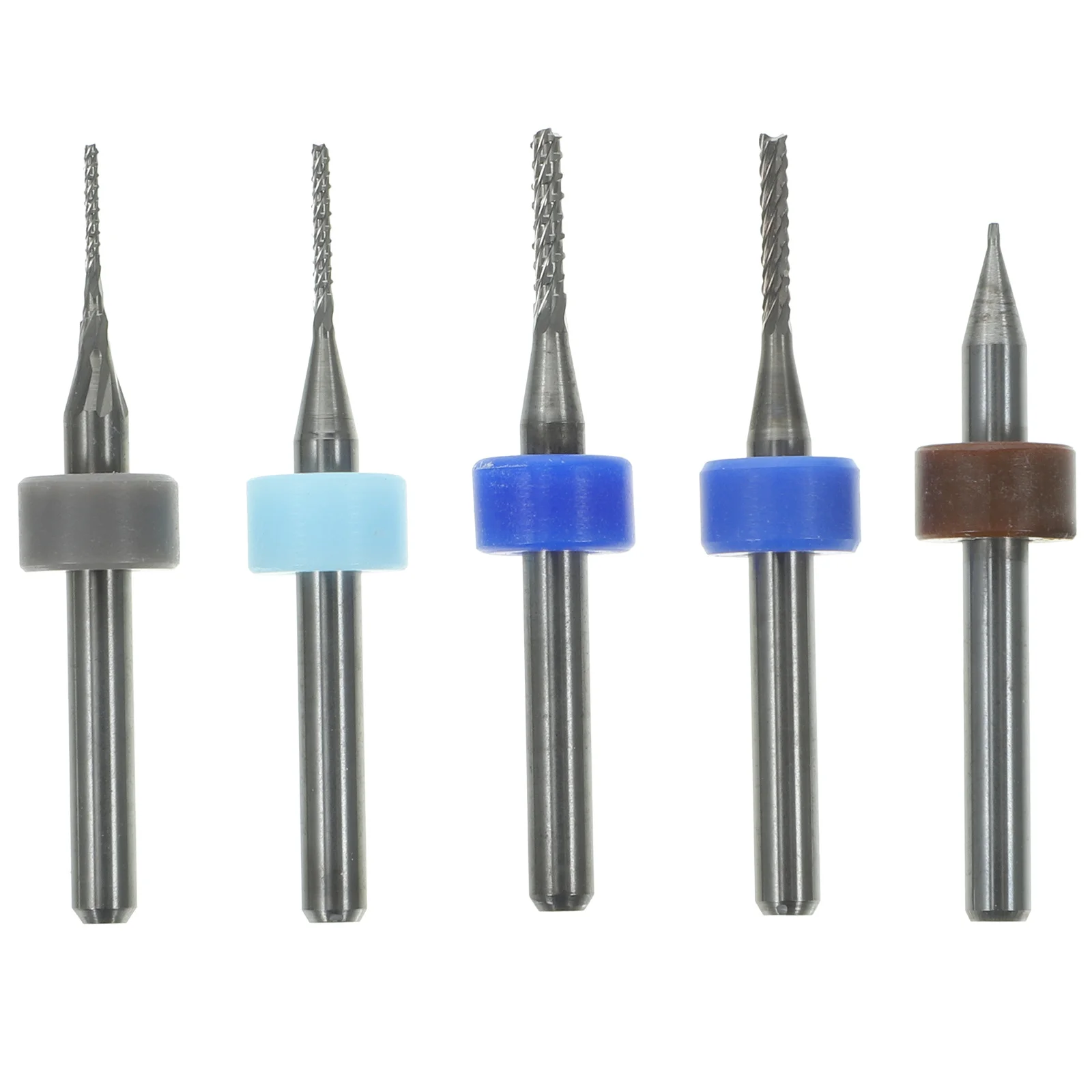 

5Pcs Tungsten Steel End Mill Set Cnc Router Bits High Strength Non-Stick Smoke-Free Milling Cutter for Pcb Mold Plastic Wood