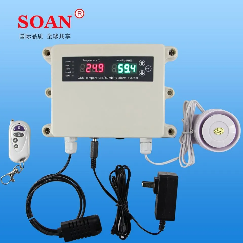 

led GSM temperature controller and humidity controller/ temperature sensor humidity sensor with humility/temperature monitoring