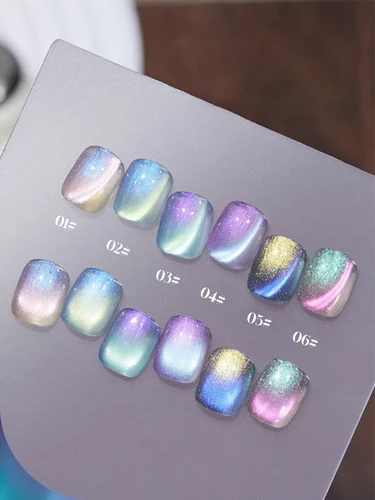Imagen 2 del producto 1-6pcs15ml otoño uñas Aurora ojo de gato Gel esmalte de uñas cuentas de vidrio coloridas ojo de gato UV LED curado DIY regalo de mujer salón de uñas