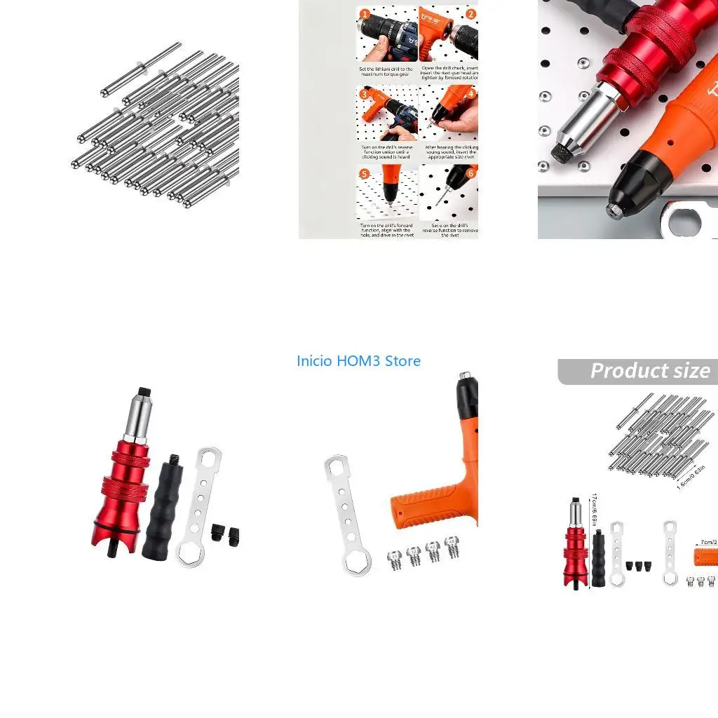 A5YD Upgraded Electric Rivet Adapter 2.4Mm-4.8Mm Riveting Adapter Insert Cordless Drill Aluminum Rivet Nut Riveter Insert