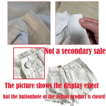 韓版牛仔破洞短褲,女款時尚高腰寬褲,2025新款潮流休閒街頭短褲 10 最佳銷售 短款牛仔褲女 - №3