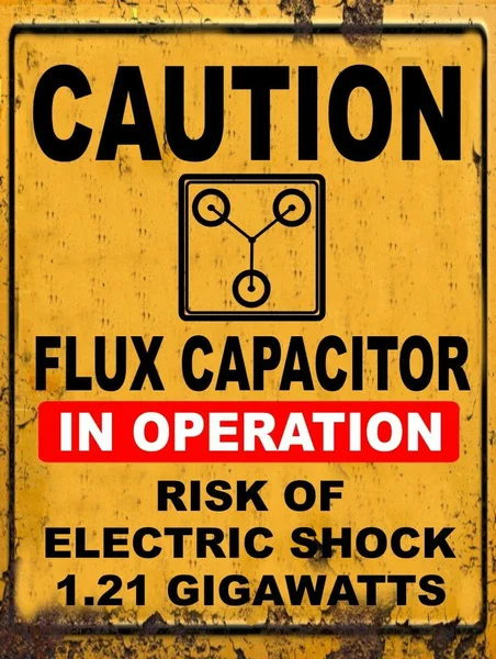 Retro Vintage Doc Brown Back To The Future Flux Capacitor 1.21 Gigawatt Tin Sign 12x8 Inch