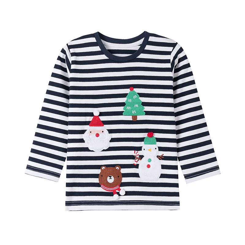 2-7T عيد الميلاد ثلج الأشجار طويلة الأكمام الفتيان بلايز لخريف ربيع ملابس الأطفال الطفل بلوزة القطن الاطفال بلوزات على الموضة