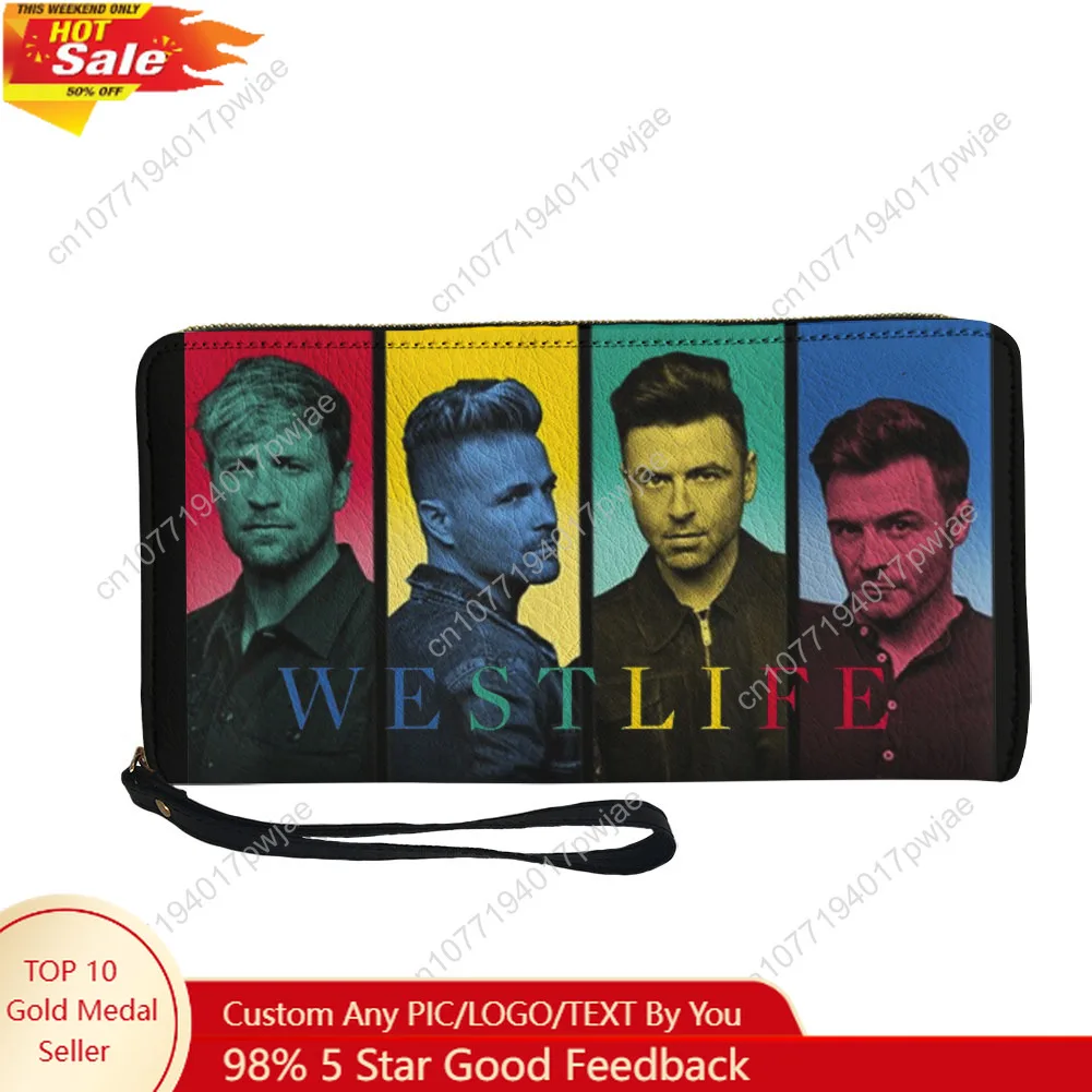 

Westlife Pop Band Custom Wallet Purse Sprunki Mens Womens Zipper Long Wallets Double Print Portable Wallet Gift Bag
