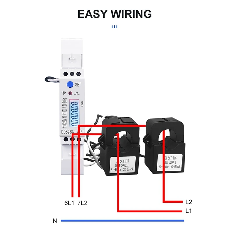 4-х фазный 3-проводной 110 В + 110 в а Din-рейка 18 мм Tuya Wi-Fi Φ монитор энергопотребления кВтч измеритель