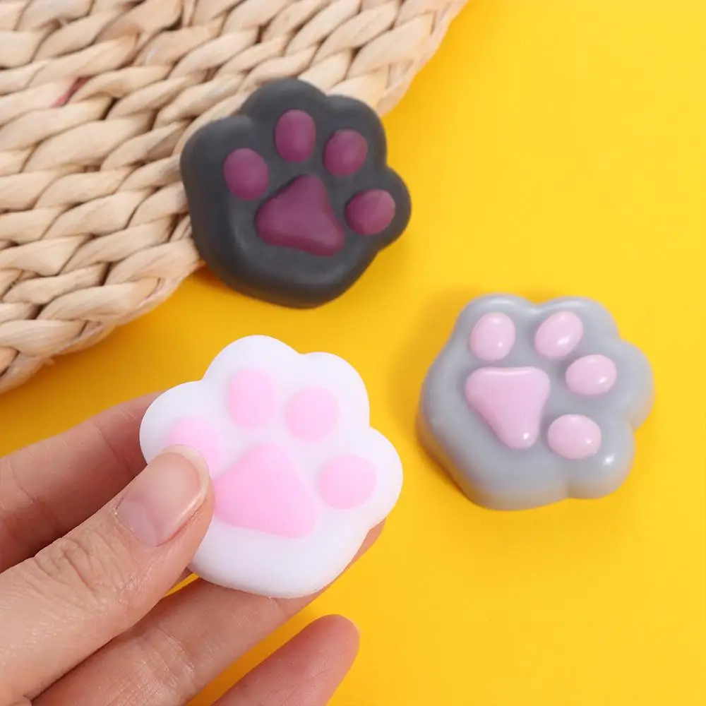 ที่น่าสนใจ Sensory ของเล่น Mini Cat Paw Squeeze ของเล่นซิลิโคน Fidget ของเล่นการ์ตูน Fidget ของเล่น TPR 3D Pinch Decompression ของเล่นเด็ก