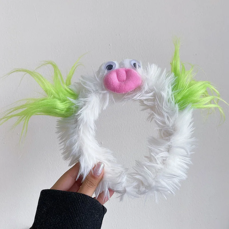 Lustige Plüsch Stirnbänder für Frauen niedliche flauschige Haar bänder Mädchen Stirnband Hautpflege Stirnband zum Waschen Ihres Gesichts Cosplay Haar bügel – Detail 5