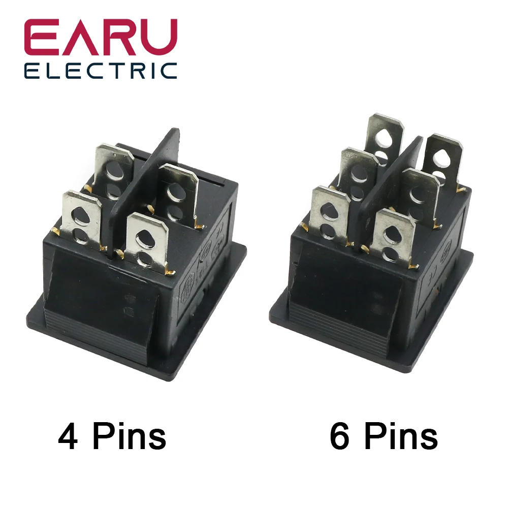 2 Position KCD4 Rocker Switch ON-OFF 4 Pins /6 Pins Electrical equipment With Light Power Switch Switch cap 16A 250VAC/ 20A 125V