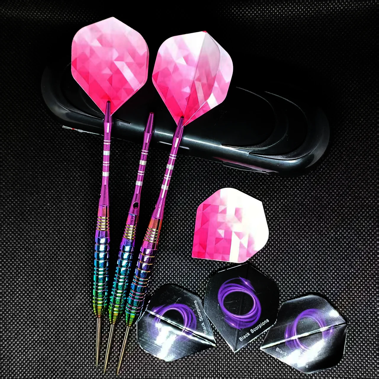

New Colorful Dart Set 23g Professional Steel Tip Darts with 6 PCS PET Flights for Dartboard Game