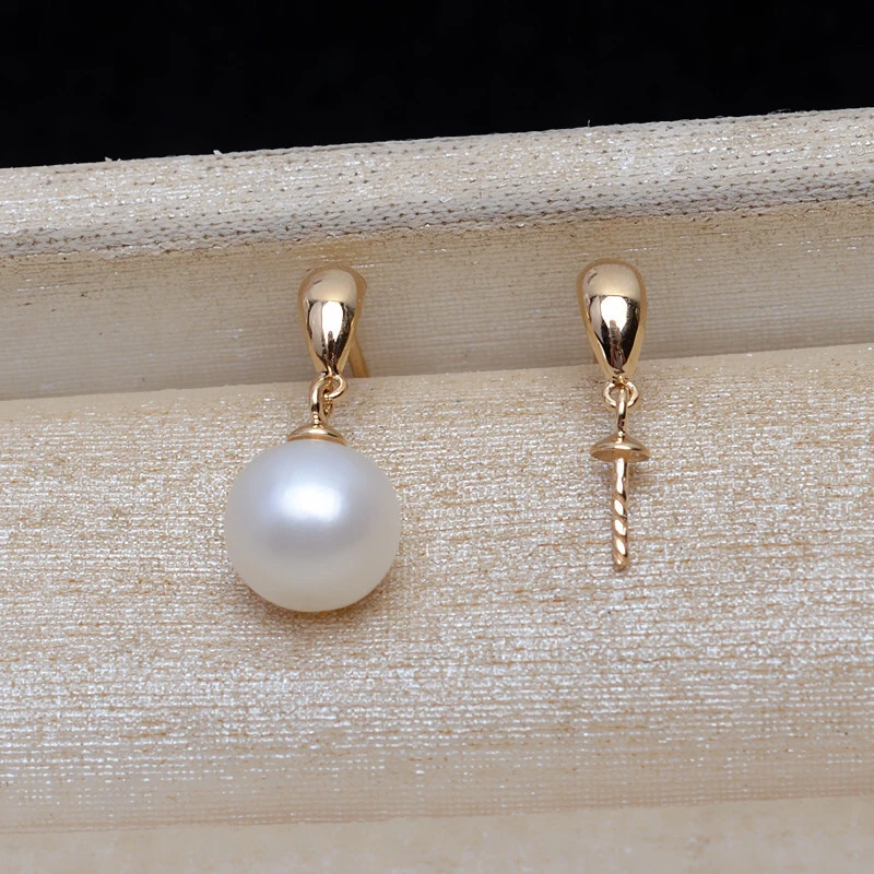 

18K Yellow Gold AU750 Earrings Mountings Findings Mounts Base Jewelry Settings Accessories Part for Pearls Stones Beads