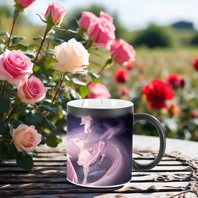 

Фиолетовая кружка «Богиня лисы», меняющая цвет, кружки BSKT-067, посуда для напитков, чашка для завтрака, забавные кофейные чашки, сублимационные стаканы, керамические аниме