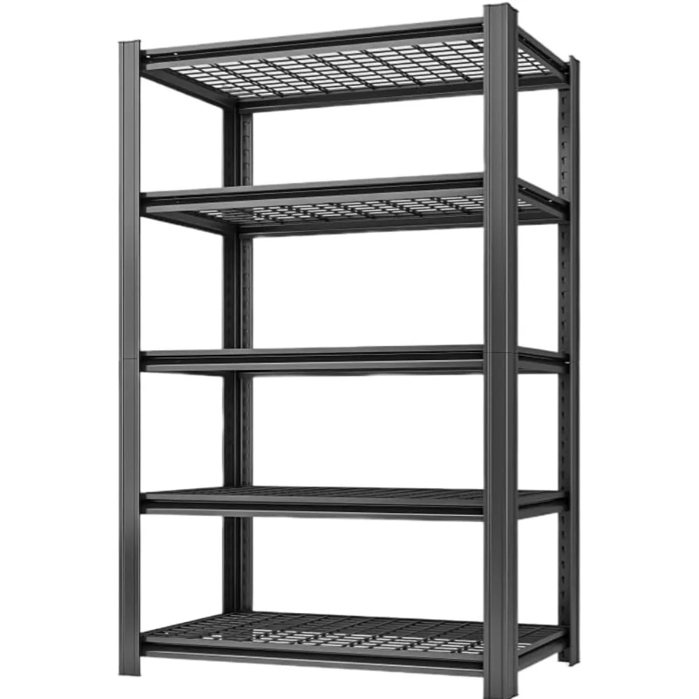 وحدة رفوف معدنية من 5 طبقات، أرفف تخزين قابلة للتعديل، 72 بوصة ارتفاع × 35.43 بوصة عرض × 15.8 بوصة D أرفف جراج شديدة التحمل للمستودعات #1