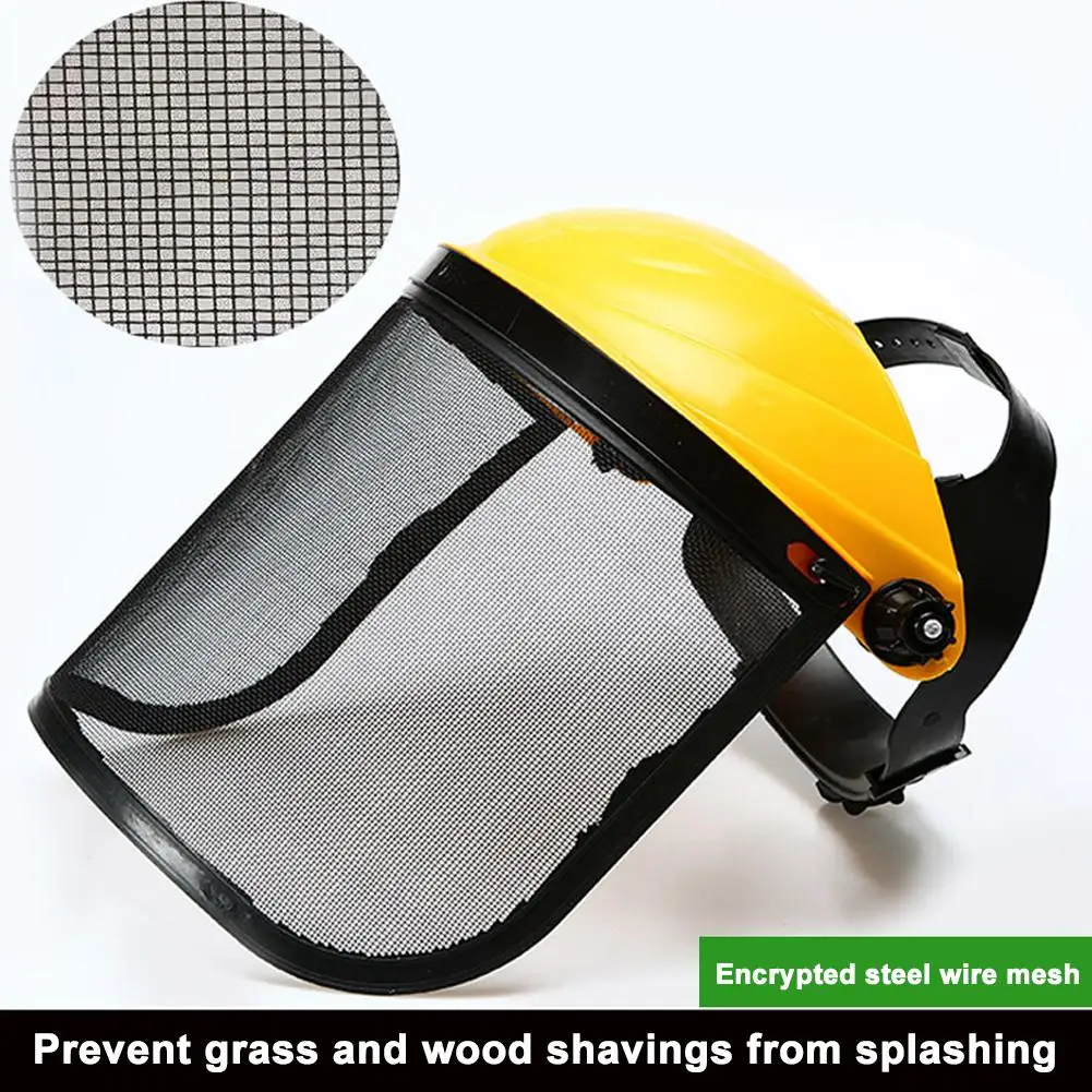 Garden Grass Trimmer Safety Helmet Hat With Full Face Mesh Protective Helmet  For Trimmer Gardening Weed Wacker Protection