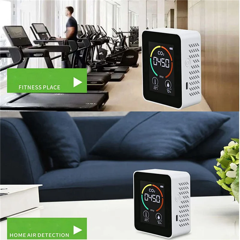

A96I-6X Temperature & Humidity Meter, Air Quality Monitor, 3-In-1 Digital Air Pollution Carbon Dioxide Detector A